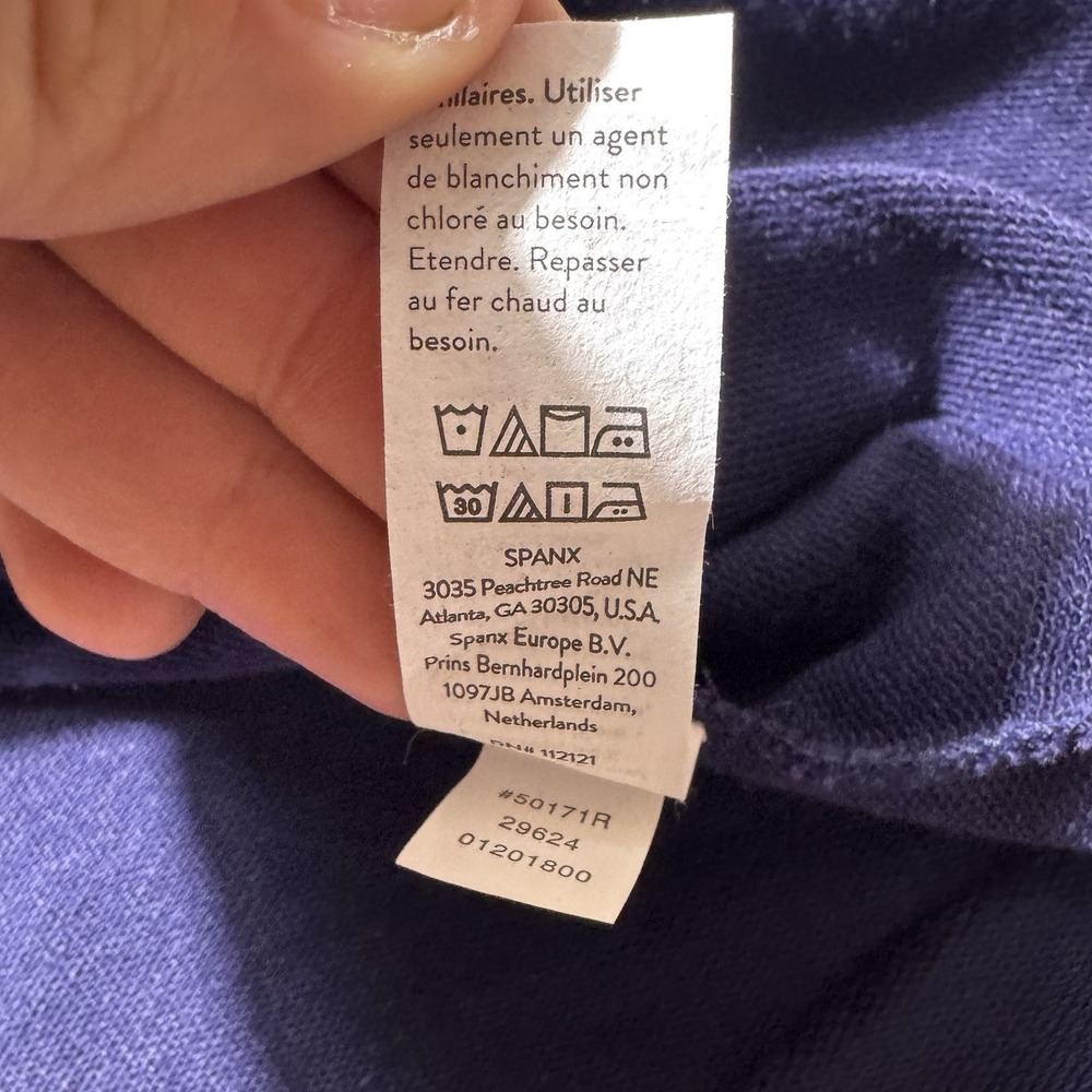 Spanx Sweatshirt Womens 1X Blue Dolman Sleeve Oversized Relaxed Boyfriend Top - Picture 6 of 12